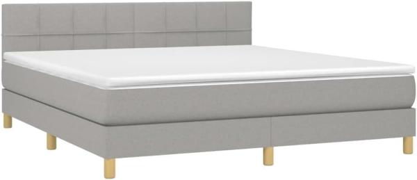 vidaXL Boxspringbett mit Matratze Hellgrau 180x200 cm Stoff 3140633