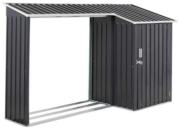 Beliani 'AOSTA' Gerätehaus, Metall schwarz, 270x105x158 cm
