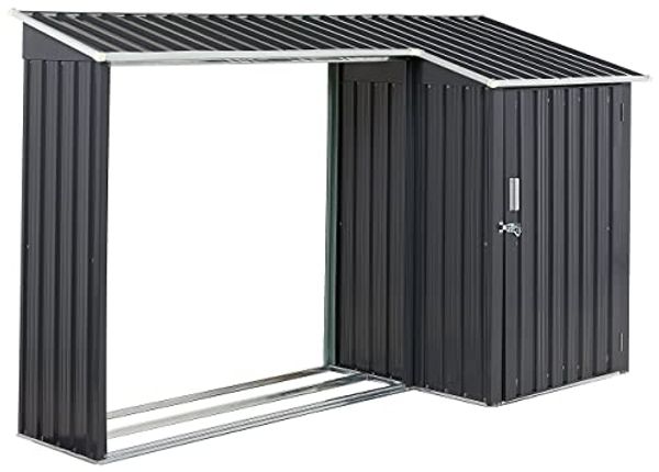 Beliani 'AOSTA' Gerätehaus, Metall schwarz, 270x105x158 cm