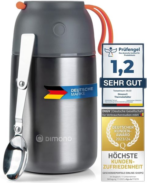 Dimono Thermobehälter Warmhaltebehälter, Edelstahl, (to-Go Lebensmittelbehälter, Essensbehälter für unterwegs)