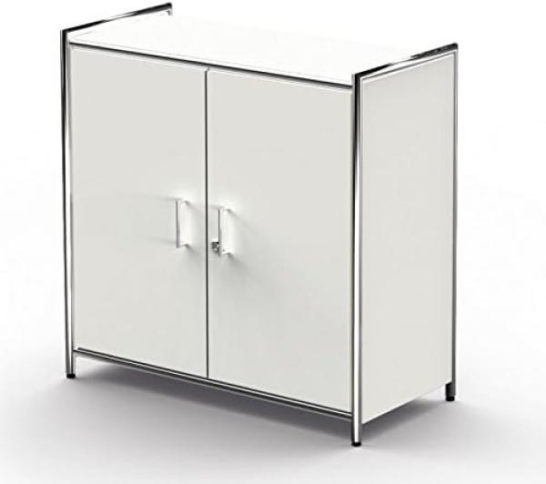 Sideboard mit Vorbautüren Artline, 80x38x78cm, Weiß