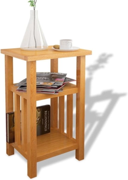 vidaXL Beistelltisch mit Zeitungsablage 27x35x55 cm Massivholz Eiche 244211 Bild 4