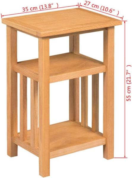 vidaXL Beistelltisch mit Zeitungsablage 27x35x55 cm Massivholz Eiche 244211 Bild 3