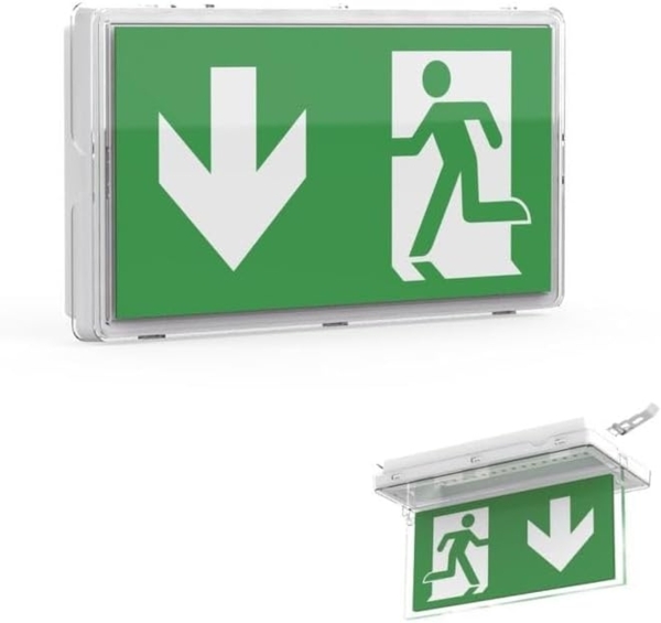 ENOVALITE LED Arbeitslicht LED-Fluchtwegleuchte, Notstrom, TEST-Funktion, Ein- & Aufbau, IP65, LED fest integriert, Tageslichtweiß, kaltweiß, Fluchtwegleuchte, Notleuchte, Fluchtweg, Notbeleuchtung, Notfallakku