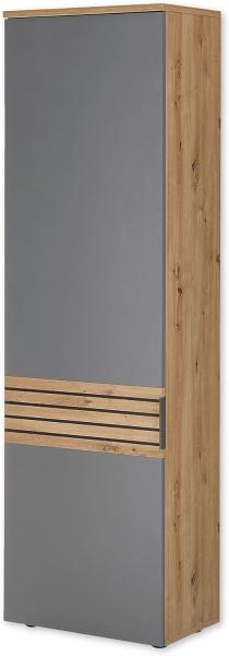 Garderobenschrank MILAN Schuhschrank Artisan Eiche Nb. / grau ca. 60 x 200 x 38 cm