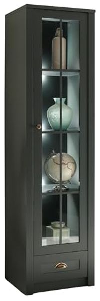 Vitrine Forres in grün Landhaus 50 x 197 cm