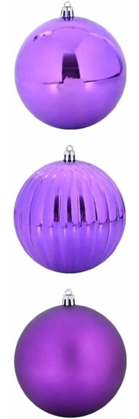 vidaXL Weihnachtskugel-Set 3 pcs Lila Kunststoff 42018880