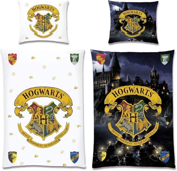 BERONAGE Kinderbettwäsche Harry Potter Hogwarts Bettwäsche Biber / Flanell Bettbezug Gryffindor, 100% Baumwolle, 2 teilig, 135x200 + 80x80 cm Bild 6