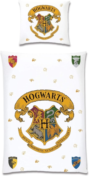 BERONAGE Kinderbettwäsche Harry Potter Hogwarts Bettwäsche Biber / Flanell Bettbezug Gryffindor, 100% Baumwolle, 2 teilig, 135x200 + 80x80 cm Bild 5