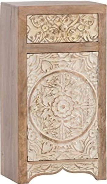 Unterschrank Badschrank massivum Delhi Mango Massivholz braun 43x80x30 cm Badkommode Bad-Unterschrank Beistellschrank schmaler Schrank