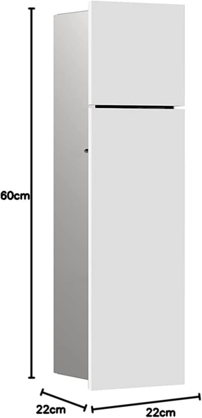 emco ASIS Pure Unterputz-Schrankmodul für die Klobürstengarnitur, Badezimmerschrank mit Toilettenpapierhalter, Hochschrank mit "Push to Open"-Funktion, Anschlag rechts, Weiß matt Bild 6