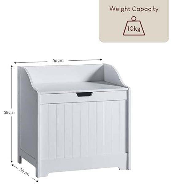 Home Discount priano Badezimmer Schrank Schrank Brust Mülleimer Holzkorb Einheit Wäschesack, Weiß Bild 5
