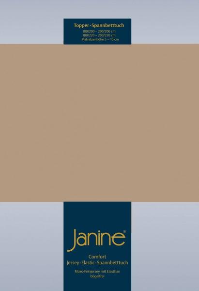 Janine Topper Comfort Jersey Spannbetttuch|90x190 cm - 100x220 cm| nougat