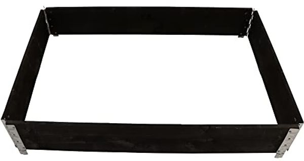 Hochbeet stapelbar 120 x 80 x 19,5 cm schwarz – Modular erweiterbar mit verzinkten Scharnieren für Garten & Terrasse