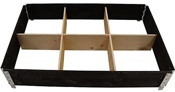 Hochbeet stapelbar 120 x 80 x 19,5 cm schwarz – Modular erweiterbar mit verzinkten Scharnieren für Garten & Terrasse Bild 2