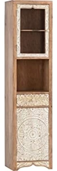 Hochschrank Delhi Mango massivum Bad-Schrank Badezimmer-Schrank Badmöbel Holzschrank Boho Landhaus braun Mangoholz massiv 45x185x35 cm