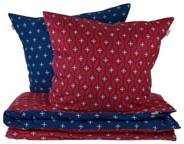 Schiesser Feinbiber Bettwäsche Set Nahla aus weicher, wärmender Baumwolle, Farbe:Rost und Dunkelblau, Größe:135x200 cm