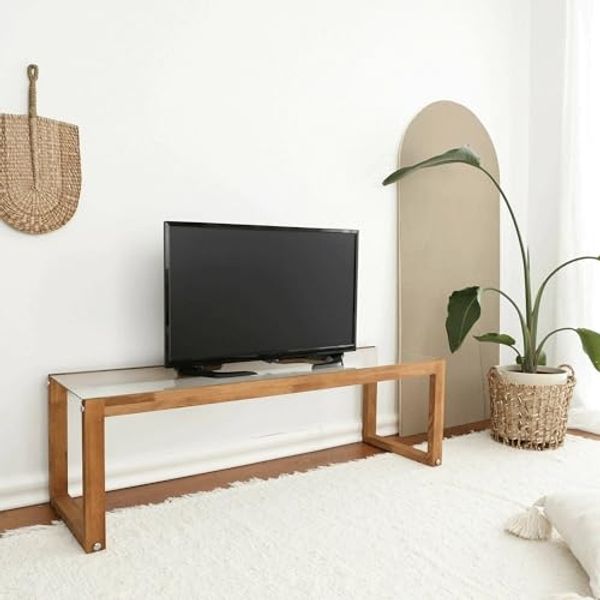 Dmora TV-Schrank Astrea 130 x 40 x 40 cm Braun mit Regal