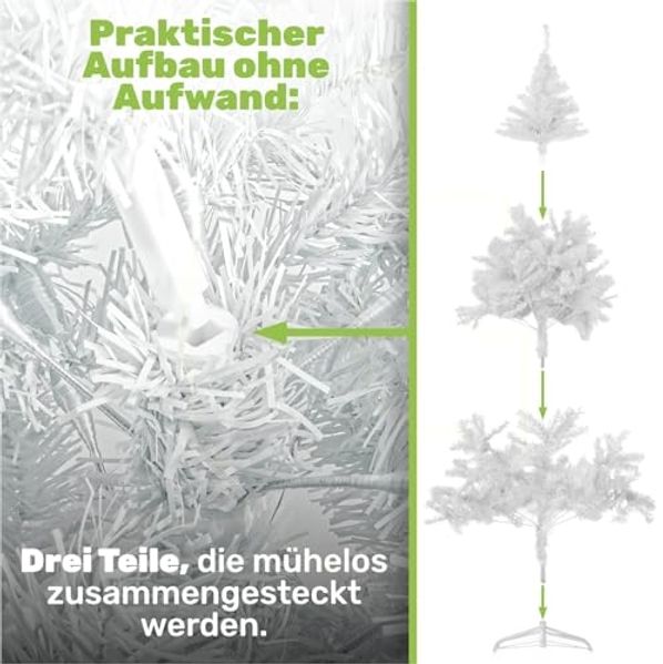 Künstlicher Weihnachtsbaum Weiß Kunststoff 180cm Bild 3