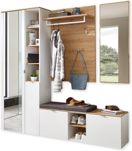 Innostyle Garderoben-Set in Weiß matt, MDF, Spannplatte - 206x202x38cm (BxHxT)