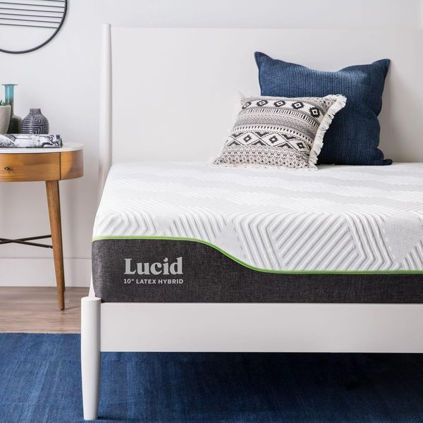 LUCID 25 cm Latex Hybrid Matratze 135x190 cm, H3 – Federkernmatratze mit Gel Memory Foam & elastischem Latexschaum – Mittelfest – 135x190 cm