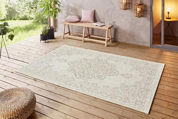 In- & Outdoor Teppich Tilos Creme Beige - 120x170x0,8cm