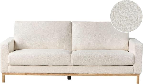 2-Sitzer Sofa Bouclé weiss hellbraun SIGGARD