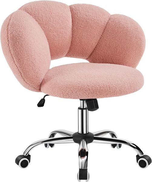 Yaheetech Schreibtischstuhl Bürostuhl Ergonomisch Bürosessel in Wolkenform Drehstuhl bis 136 kg Belastbar Computerstuhl Höhenverstellbar für Schlafzimmer Büro Wohnzimmer Rosa