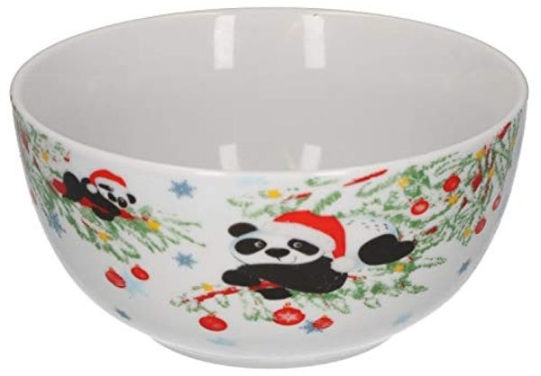 van Well Müslischale 6er Set Müslischale 14,5cm Weihnachtspanda Porzellan, Porzellan