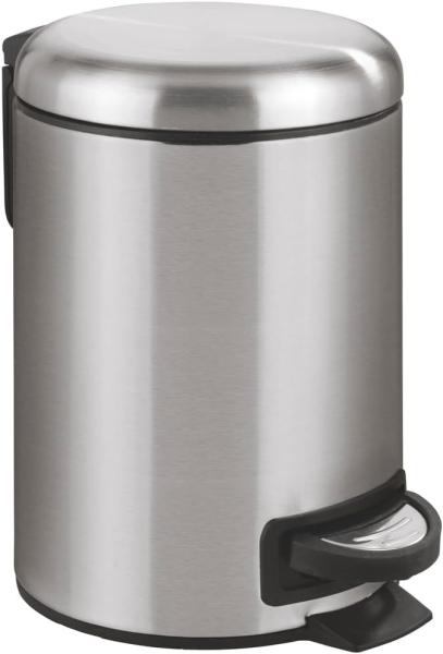 WENKO LEMAN Kosmetikeimer 3 Liter, Silber, Easy Close, Edelstahl