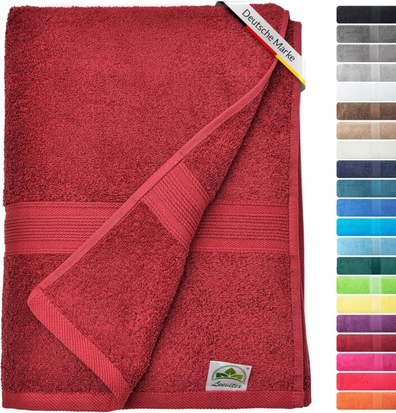 leevitex® Saunatuch Frottee XXL, (1-St), 80 x 200 cm, extra groß & saugfähig, Bordeaux/Weinrot