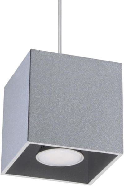 Sollux QUAD moderne Hängelampe eckig grau 10x10cm 1-flg. GU10