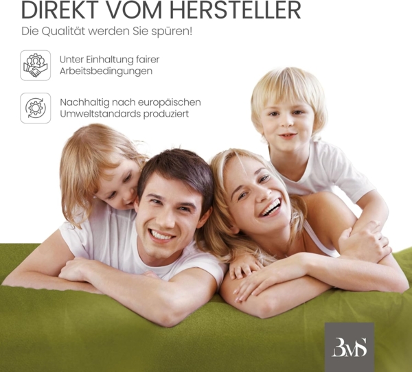 Bettwaesche-mit-Stil Mako-Satin Spannbettlaken grün 200x200cm Höhe 21-30cm Bild 7