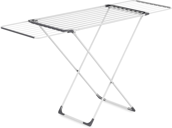 Spetebo Wäscheständer Wäscheständer ausziehbar weiß 18 m Trockenlänge - 108-178 cm, platzsparend zusammenklappbar