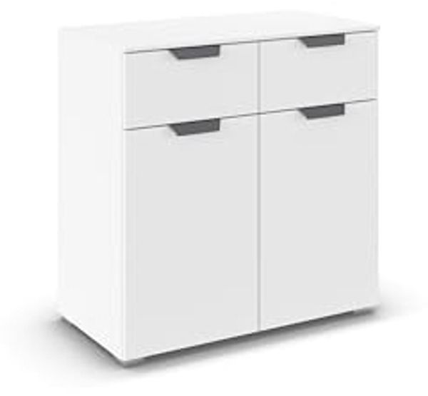 rauch Aditio Box, Kommode, 2-türig, 2 Schubladen, mit Softclose-Funktion, Farbe Weiß, BxHxT 80x81x42cm