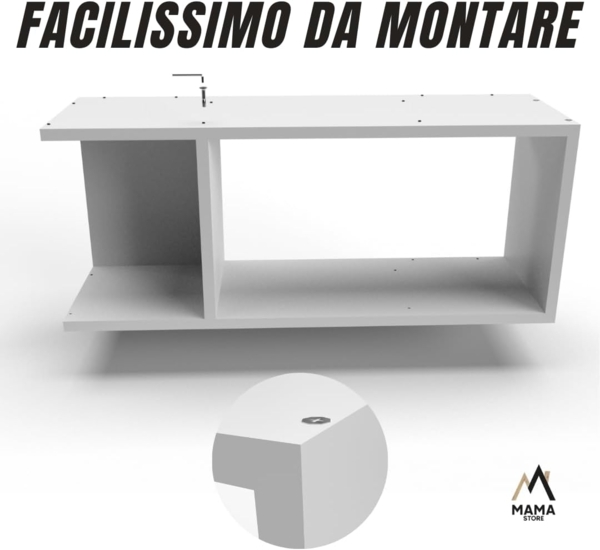 Mama Store Bücherregal, modular, vielseitig, Minimal, 4 Regale, weiß, Artikel 70 x 115 x 20 cm Bild 7