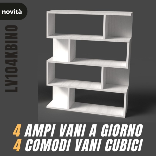 Mama Store Bücherregal, modular, vielseitig, Minimal, 4 Regale, weiß, Artikel 70 x 115 x 20 cm Bild 4