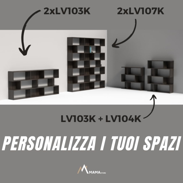 Mama Store Bücherregal, modular, vielseitig, Minimal, 4 Regale, weiß, Artikel 70 x 115 x 20 cm Bild 6