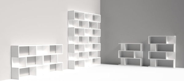 Mama Store Bücherregal, modular, vielseitig, Minimal, 4 Regale, weiß, Artikel 70 x 115 x 20 cm Bild 2