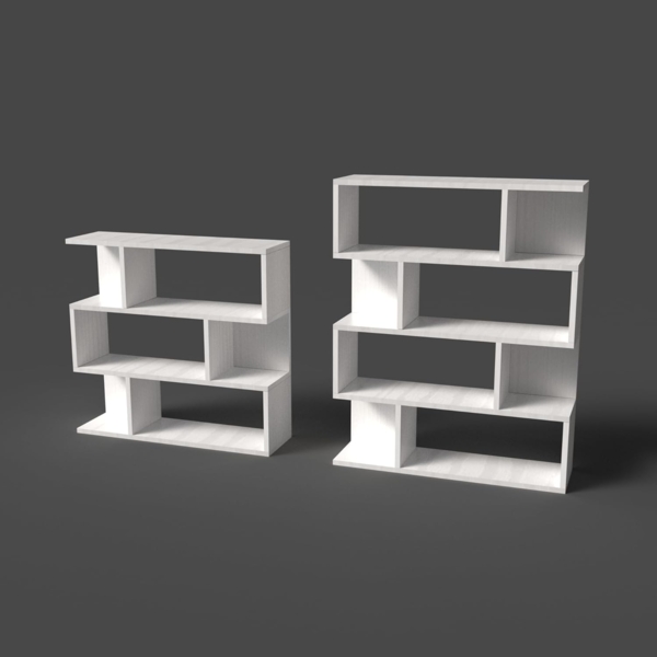 Mama Store Bücherregal, modular, vielseitig, Minimal, 4 Regale, weiß, Artikel 70 x 115 x 20 cm Bild 5