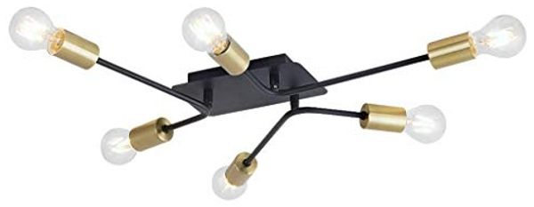 Rabalux Lanny Deckenleuchte schwarz, gold 6xE27 dimmbar