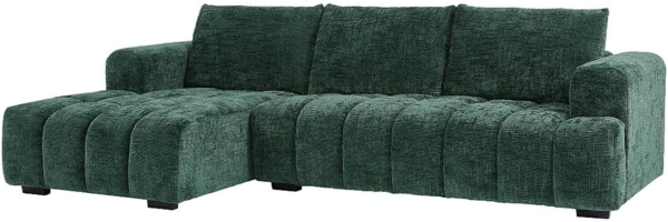 Vente-unique - Ecksofa - Ecke links - Strukturstoff - Grün - BENOLA