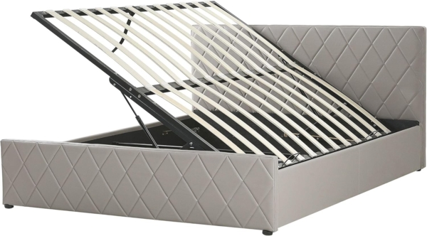 Beliani 'ROCHEFORT' Bett, mit Lattenrost, mit Bettkasten, hochklappbar 140x200 cm Kunstleder
