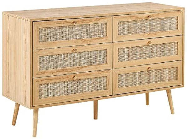 Kommode mit 6 Schubladen PEROTE 75 cm Heller Holzfarbton