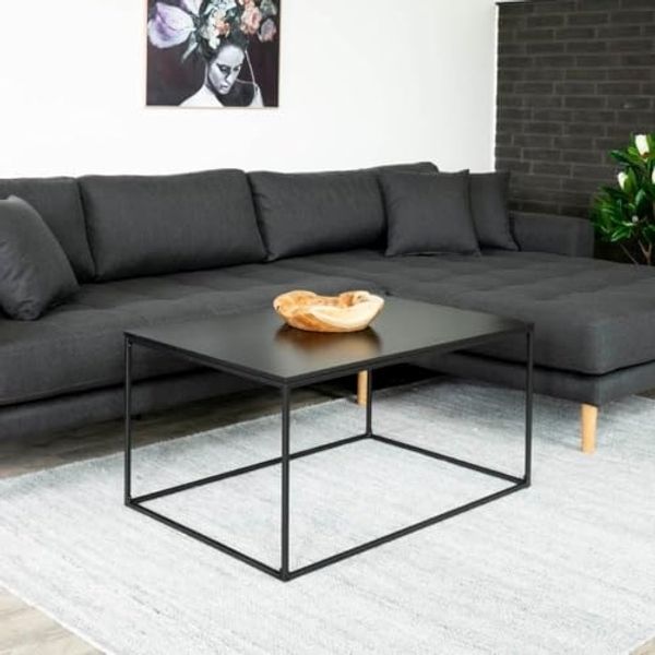 Moderner Design Couchtisch LEVEN schwarz ca. 60x90x45cm Industrial Look