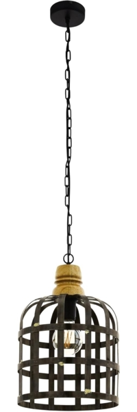 Eglo 49785 Pendelleuchte OLDCASTLE schwarz, braun silber, goldfarben Ø31,5cm H:110cm