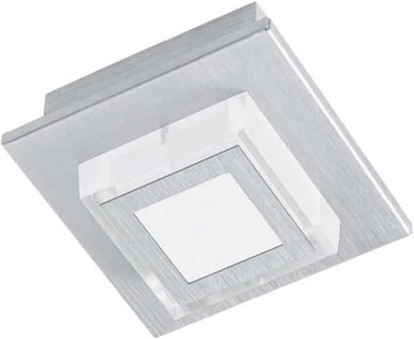 Eglo 94505 Wandleuchte/Deckenleuchte LED MASIANO alu-gebürstet, LED max. 1X3,3W L:11cm B:11cm H:5,5cm