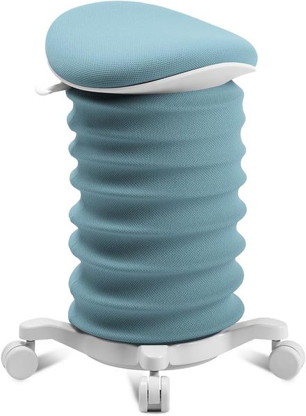 TOPSTAR Sitness 4D mit Rollen - AGR-Zertifiziert Dynamischer Sitzhocker Papyrus - softblau Stoff HI6, ergonomischer Bürohocker - höhenverstellbar - stärkt den Rücken - entlastet die Bandscheiben