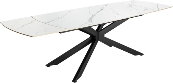 riess-ambiente Esstisch COSMOS 160-240cm weiß/schwarz - Keramik, Metallgestell, ausziehbar (Einzelartikel, 1-St), verlängerbarer Konferenztisch für 12 Personen - ideal für Essbereich