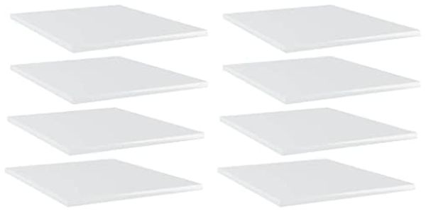 vidaXL Bücherregal-Bretter 8 Stk. Hochglanz-Weiß 40x50x1,5 cm 805197